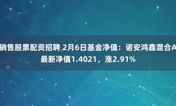 销售股票配资招聘 2月6日基金净值：诺安鸿鑫混合A最新净值1.4021，涨2.91%