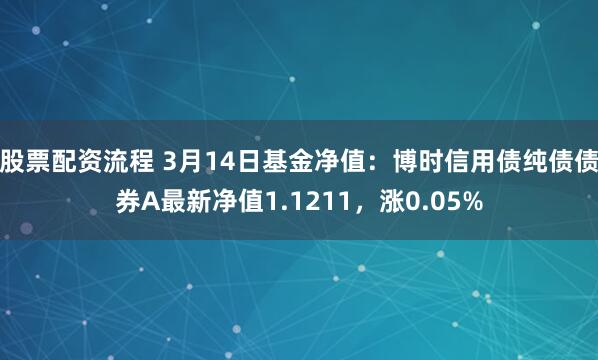 股票配资流程 3月14日基金净值：博时信用债纯债债券A最新净值1.1211，涨0.05%